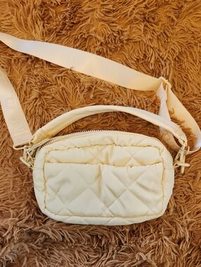Samantha Brown Quilted Yellow Crossbody Bag for Women